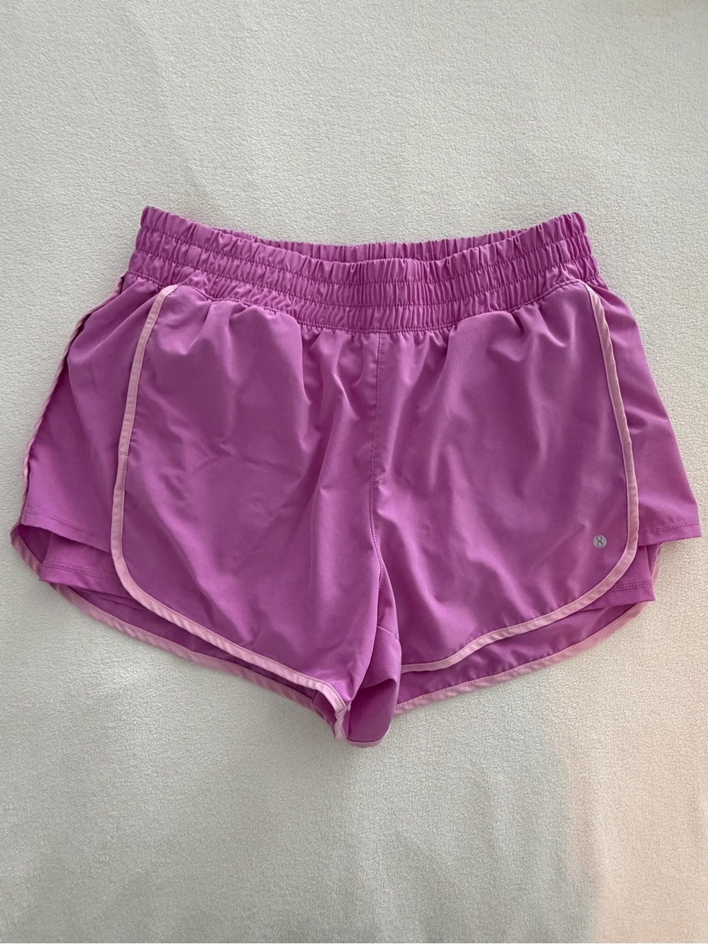 Layer 8 Lilac Athletic Running Shorts with Pink Trim